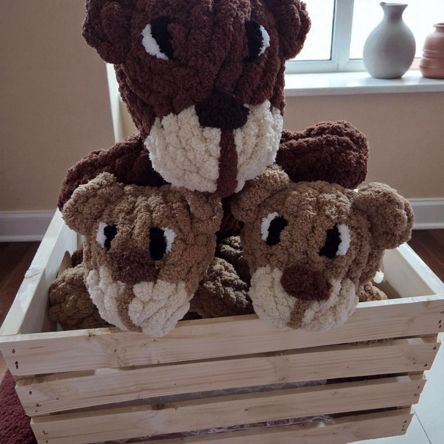 Hand-Knit Plush Otters– Super Soft