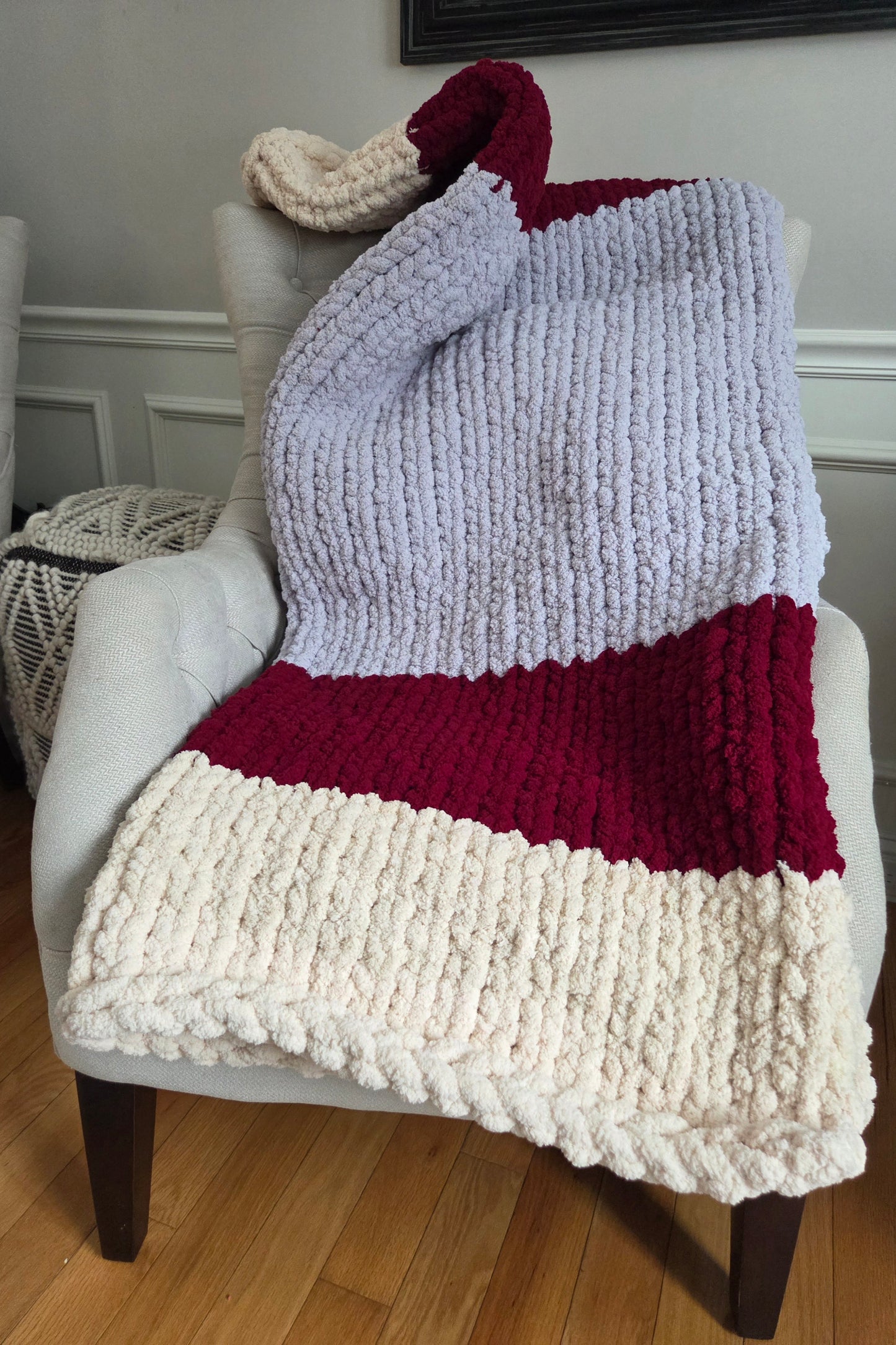 Cozy Hand Knit Chunky Blanket