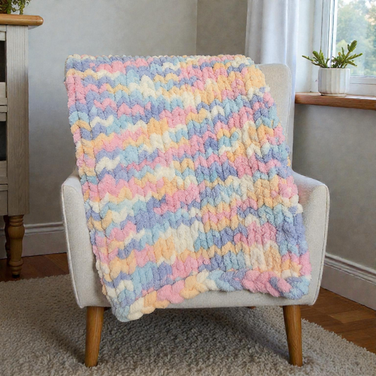 Hand Knit Chunky Baby Blanket