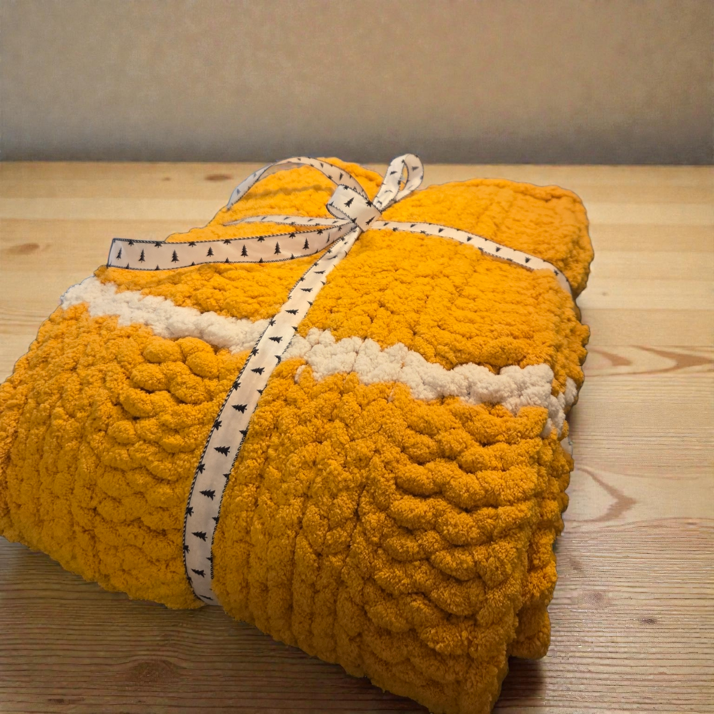 Cozy Hand Knit Chunky Blanket