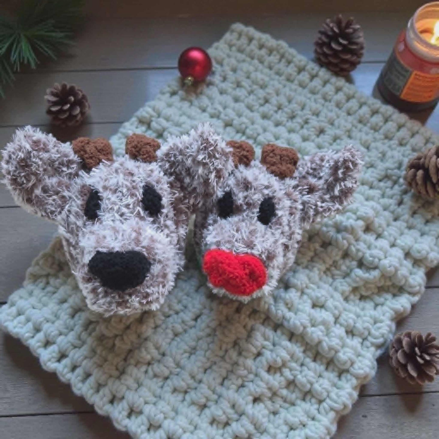 Hand Knit Holiday Reindeer