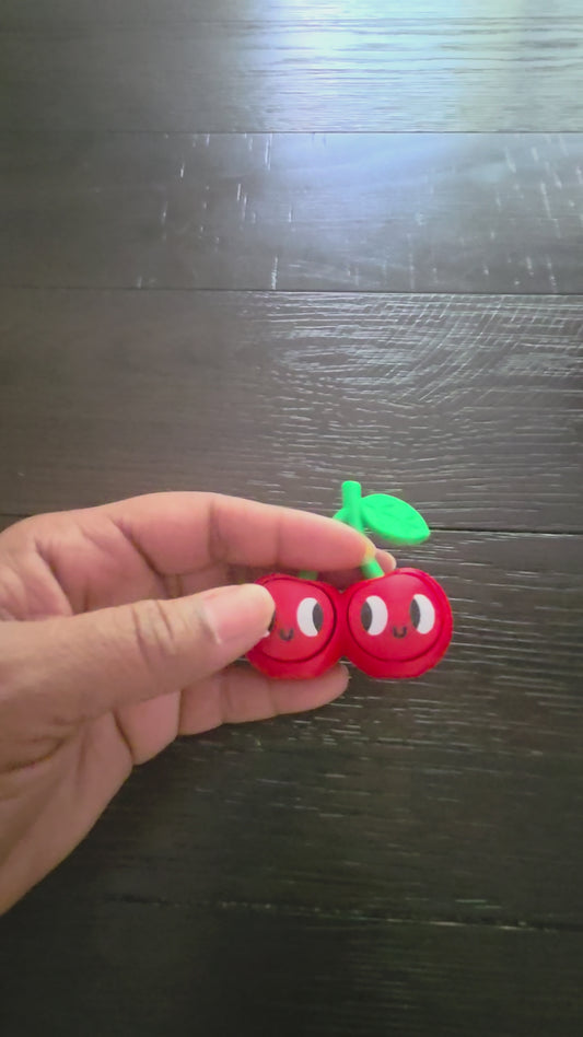 Cherry Clicker Toy | 3D Printed Cute Cherry Desk Buddy | Satisfying ASMR Sound Fidget, Cute Gift