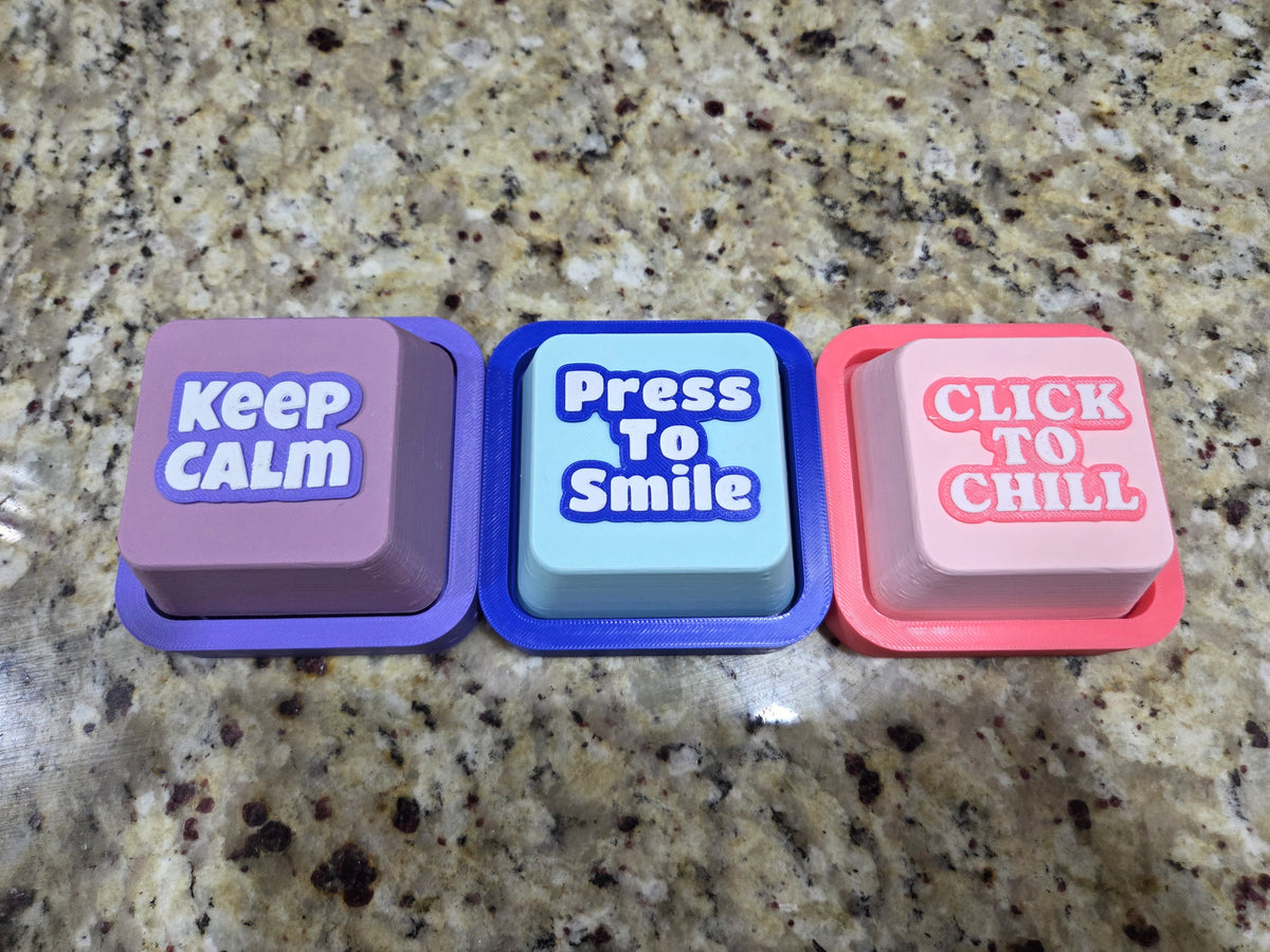 Giant Keycap Fidget Toy, Oversized Keyboard Clicker, ASMR Mechanical Switch Desk Toy, Big Fidget Button, Calming Affirmation Sensory Gift
