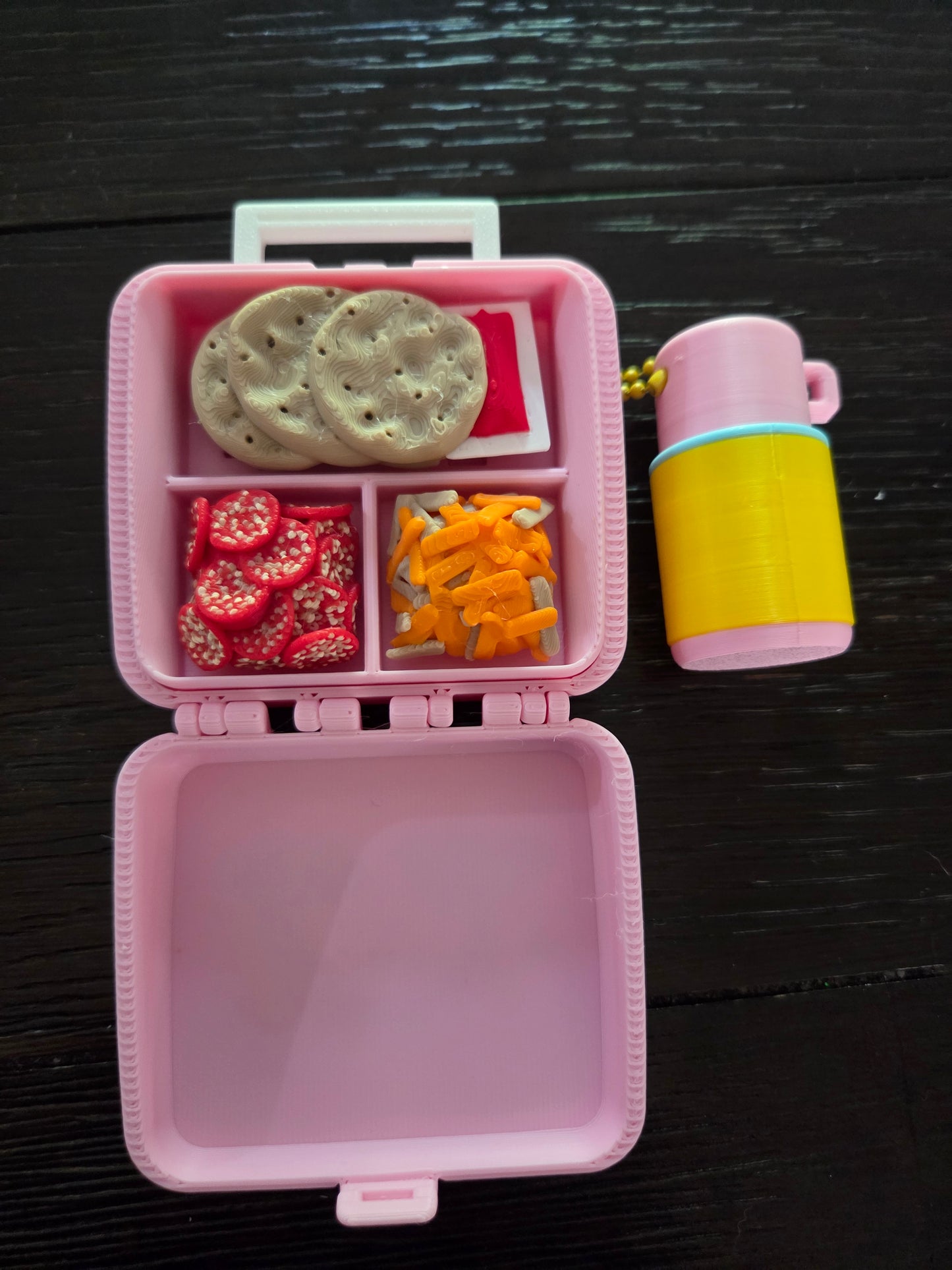 3D Printed Mini Retro Lunchbox Set - Custom Tiny Food Options - Groovy Miniature Desk Toy