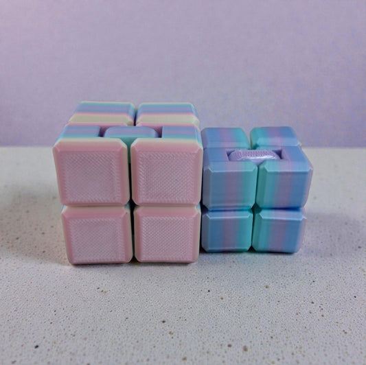 Infinity Cube Fidget Toy | 3D Printed Fidget for Kids & Adults | Unicorn Rainbow Desk Toy | Small and Medium Sensory Fidget
