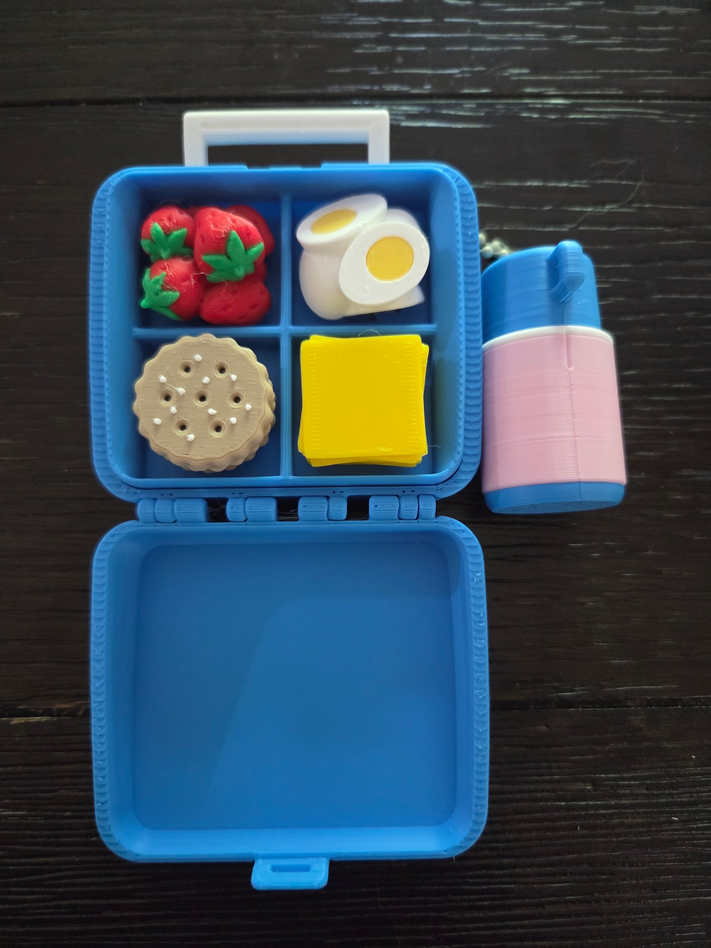 3D Printed Mini Retro Lunchbox Set - Custom Tiny Food Options - Groovy Miniature Desk Toy