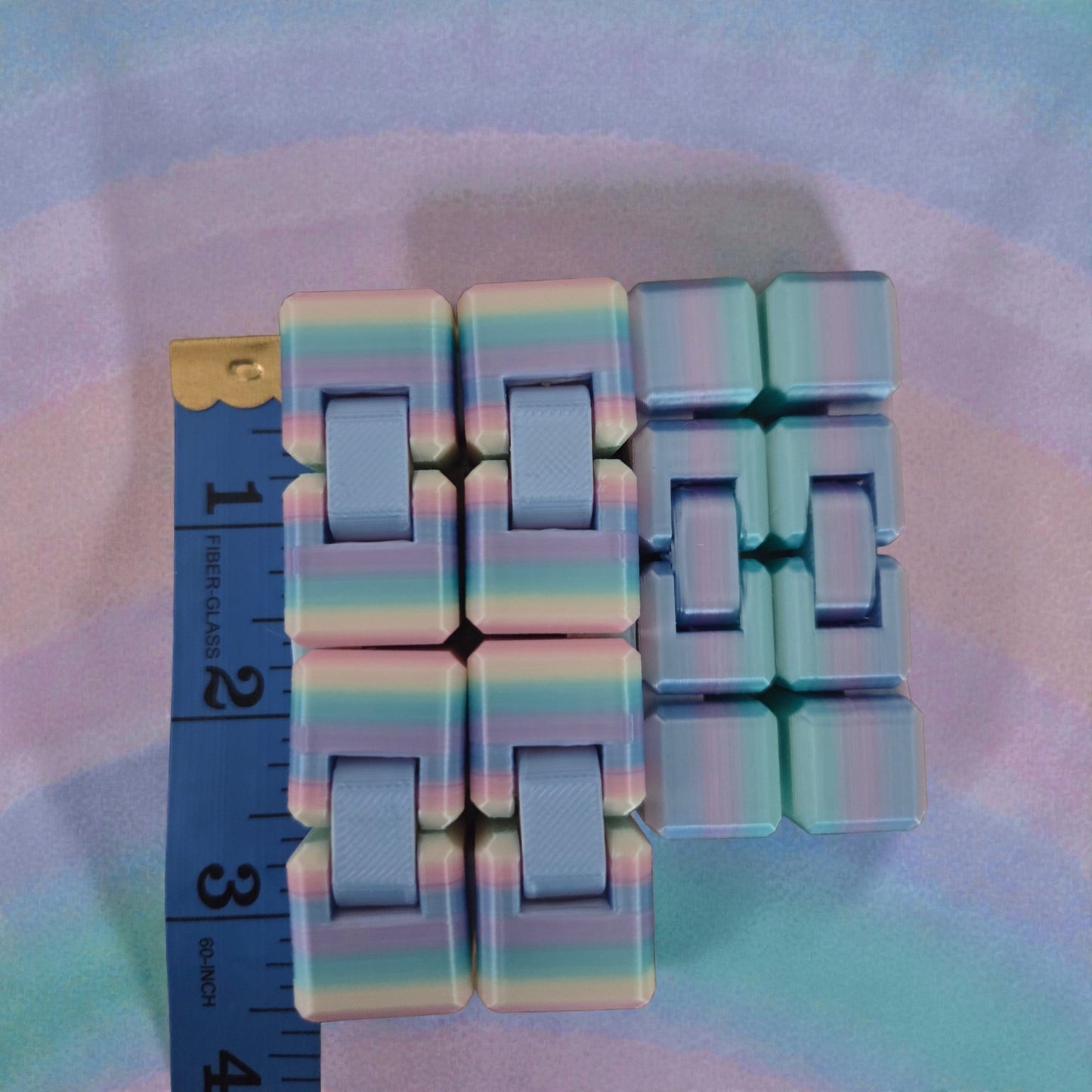 Infinity Cube Fidget Toy | 3D Printed Fidget for Kids & Adults | Unicorn Rainbow Desk Toy | Small and Medium Sensory Fidget