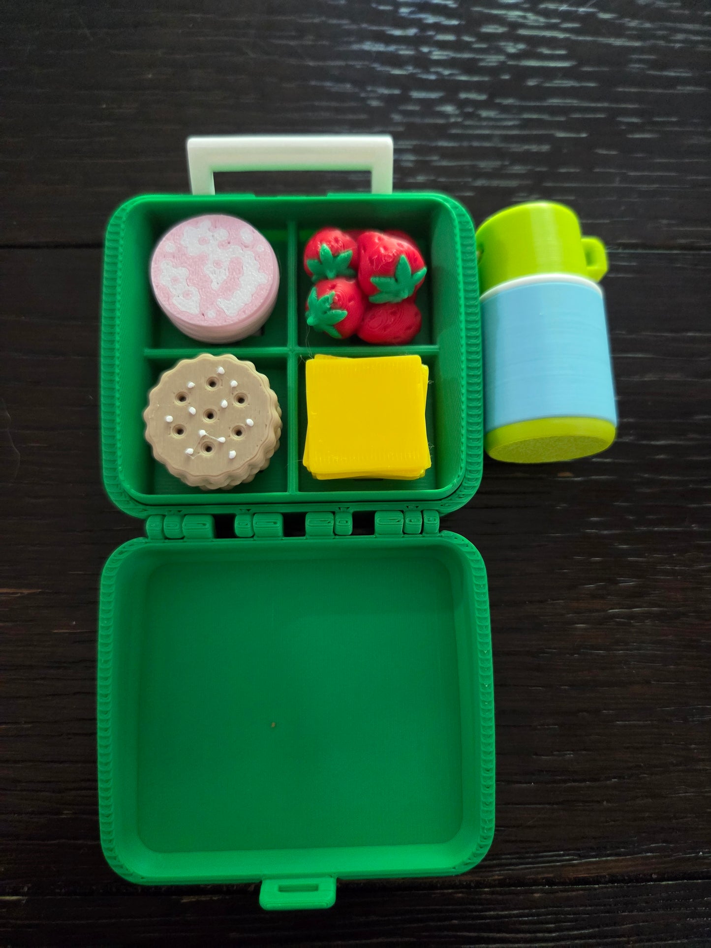 3D Printed Mini Retro Lunchbox Set - Custom Tiny Food Options - Groovy Miniature Desk Toy