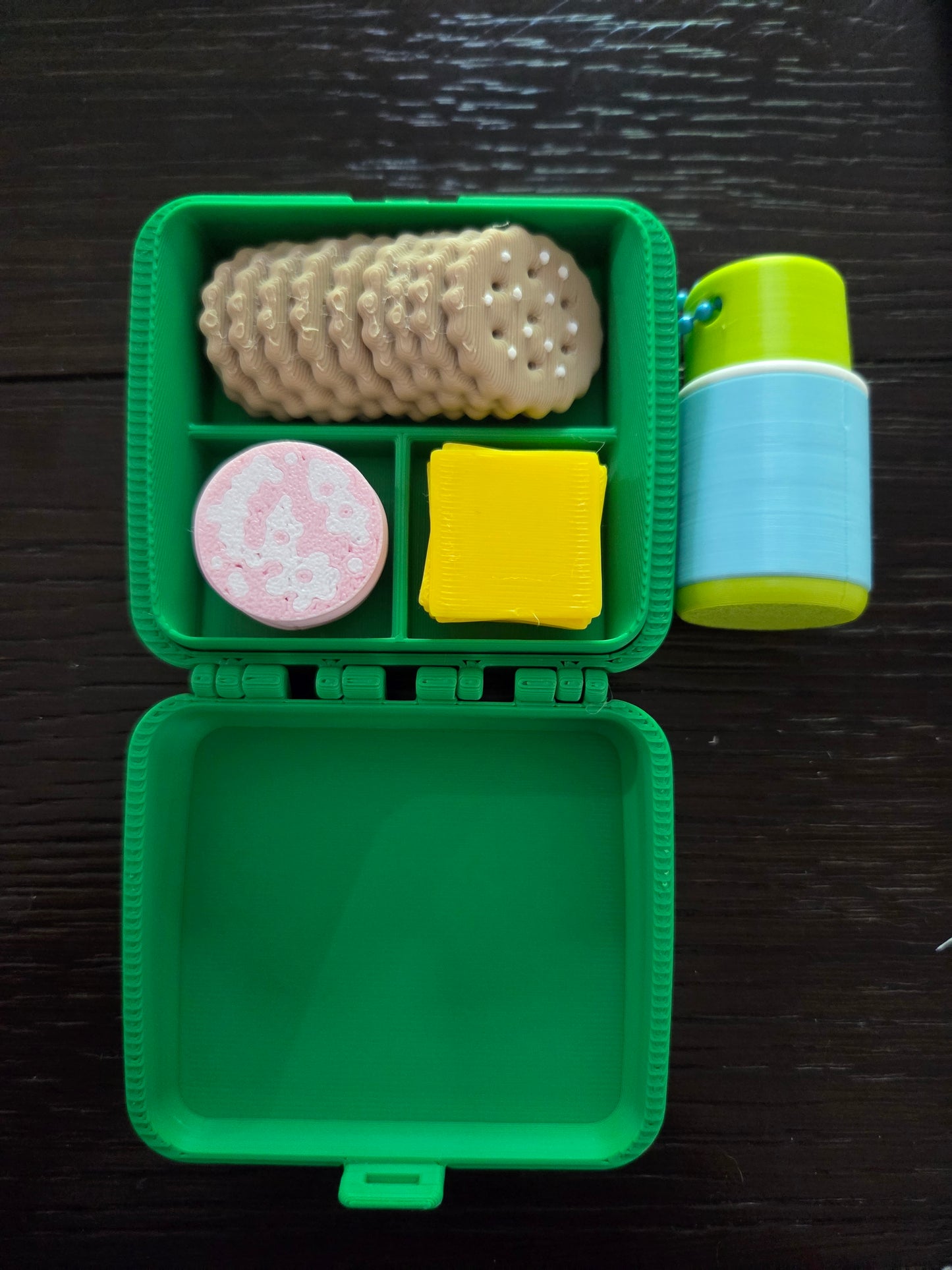 3D Printed Mini Retro Lunchbox Set - Custom Tiny Food Options - Groovy Miniature Desk Toy