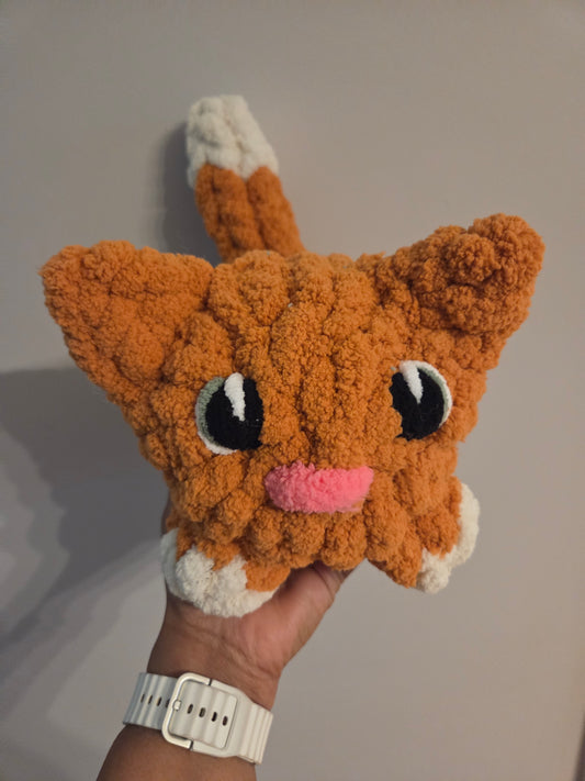 Chunky Finger Knit Cat Loaf – Handmade Plush Kitty – Soft Stuffed Animal Decor – Unique Gift for Cat Lovers
