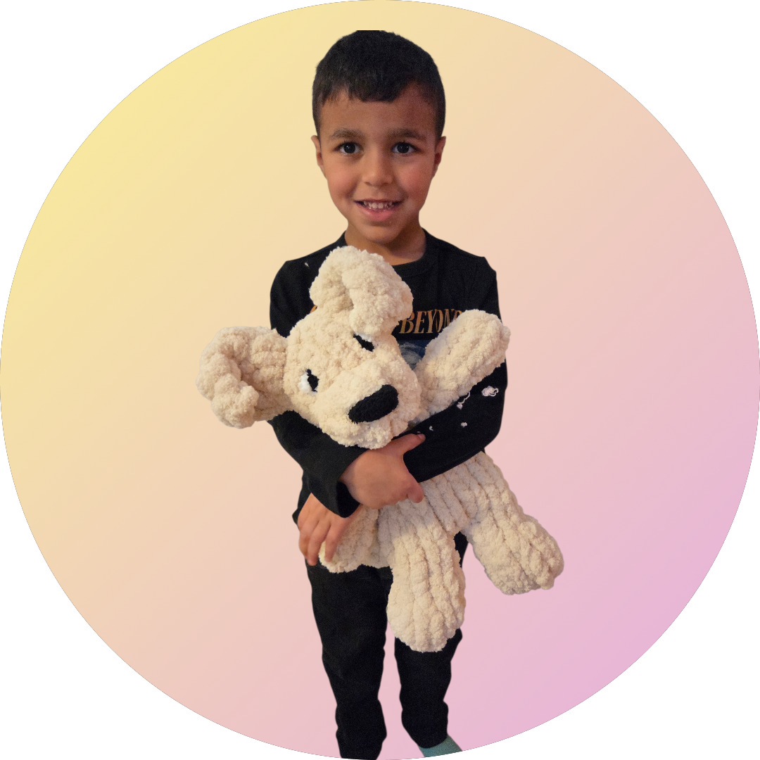 Puppy Snuggle Plush – Hand-Knit & Heart-Made