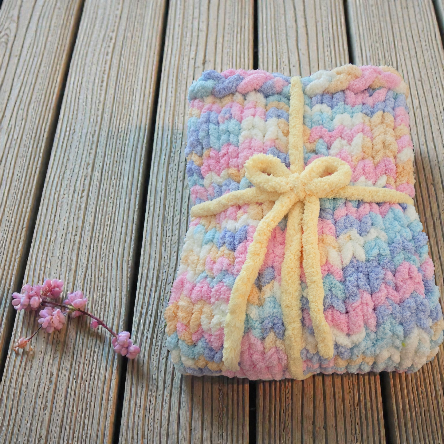 Hand Knit Chunky Baby Blanket