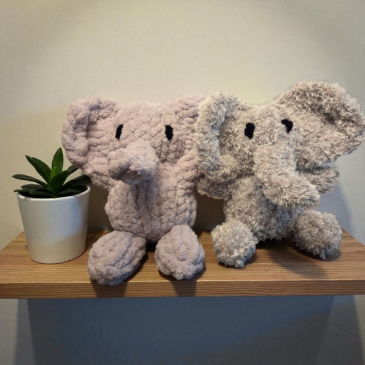 Hand-Knit Plush Elephant – Super Soft & Cuddly