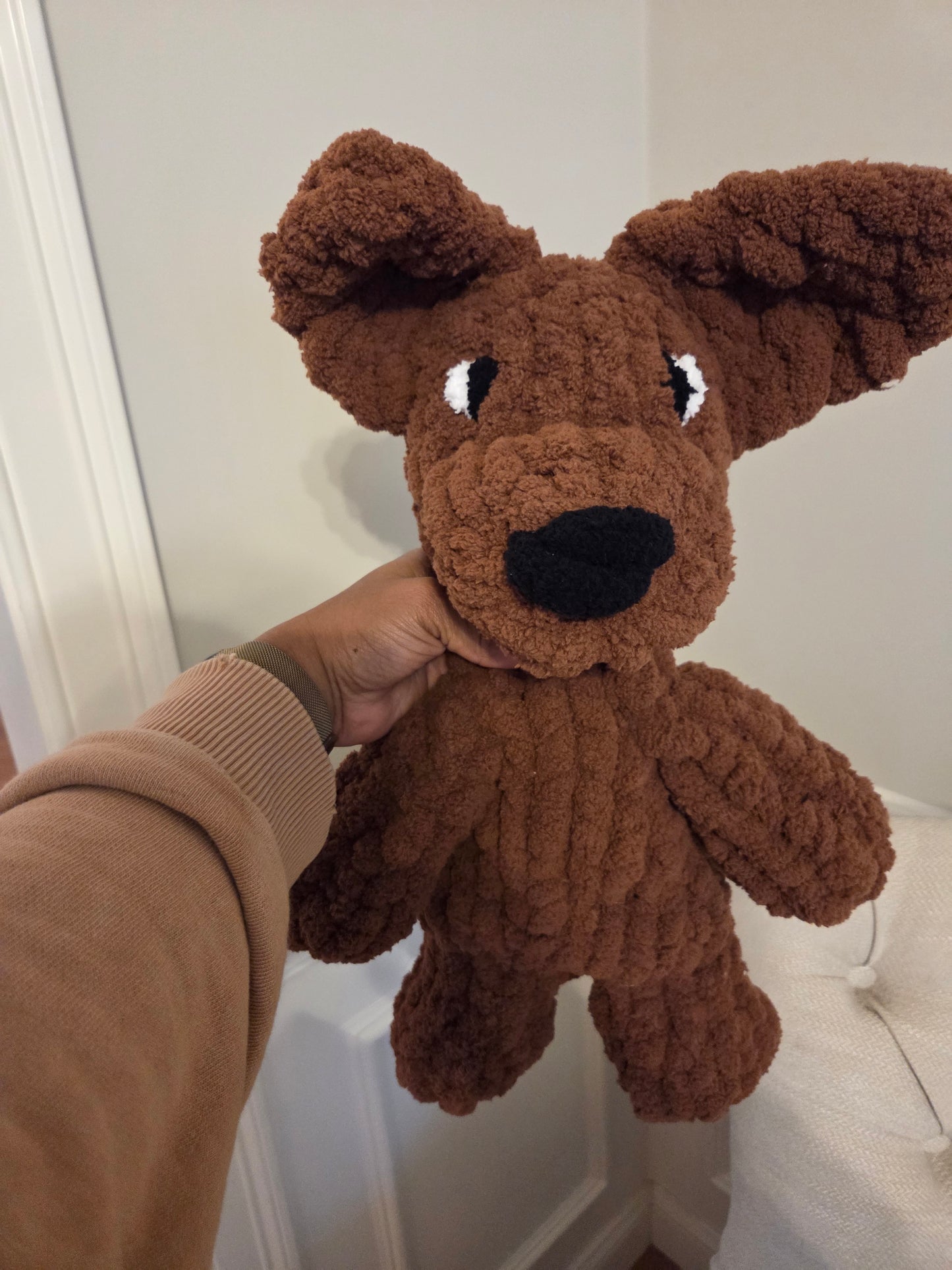 Puppy Snuggle Plush – Hand-Knit & Heart-Made