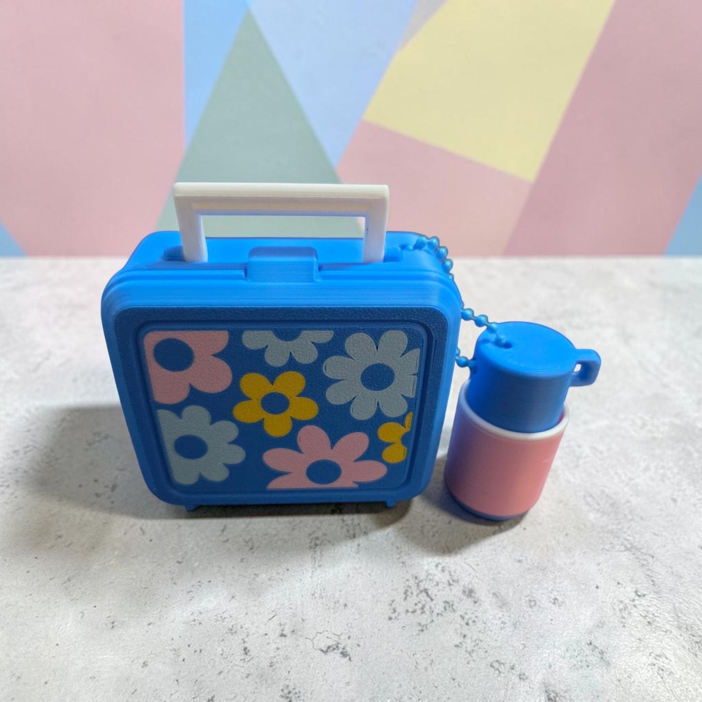 3D Printed Mini Retro Lunchbox Set - Custom Tiny Food Options - Groovy Miniature Desk Toy