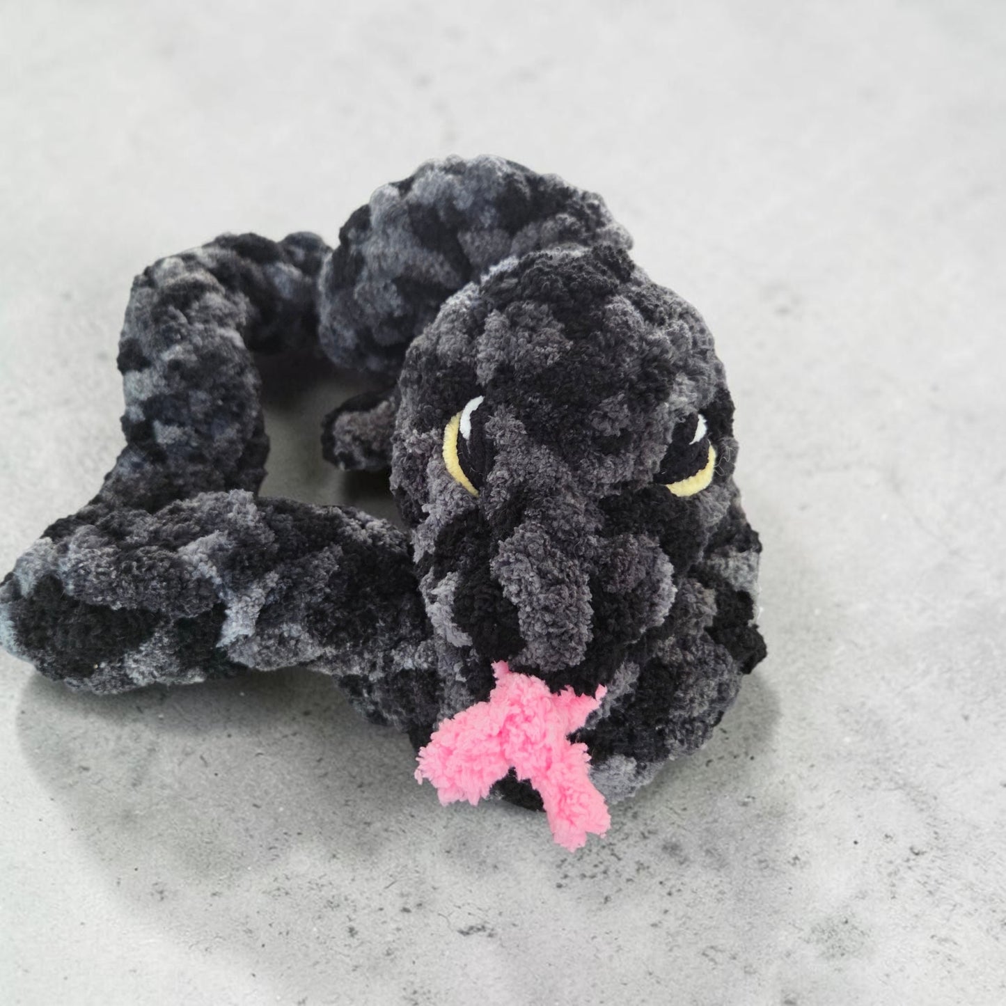 Large 3ft Chunky Finger Knit Snake – Handmade Chenille Fidget Plush, Soft Sensory Pet, Unique Toy Snake