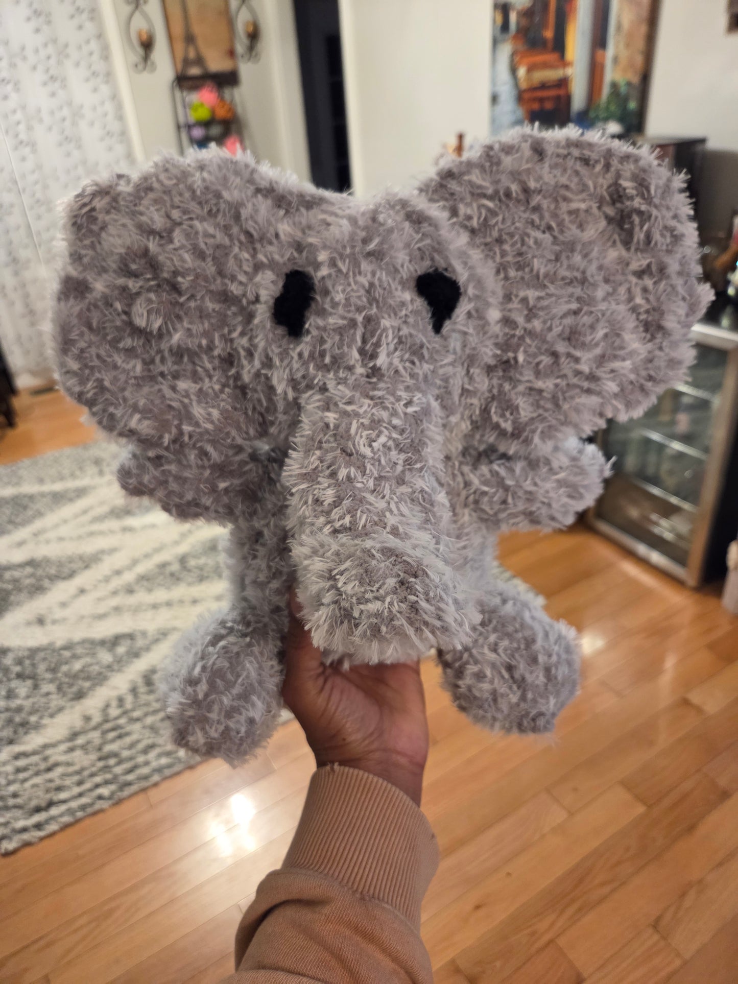 Hand-Knit Plush Elephant – Super Soft & Cuddly
