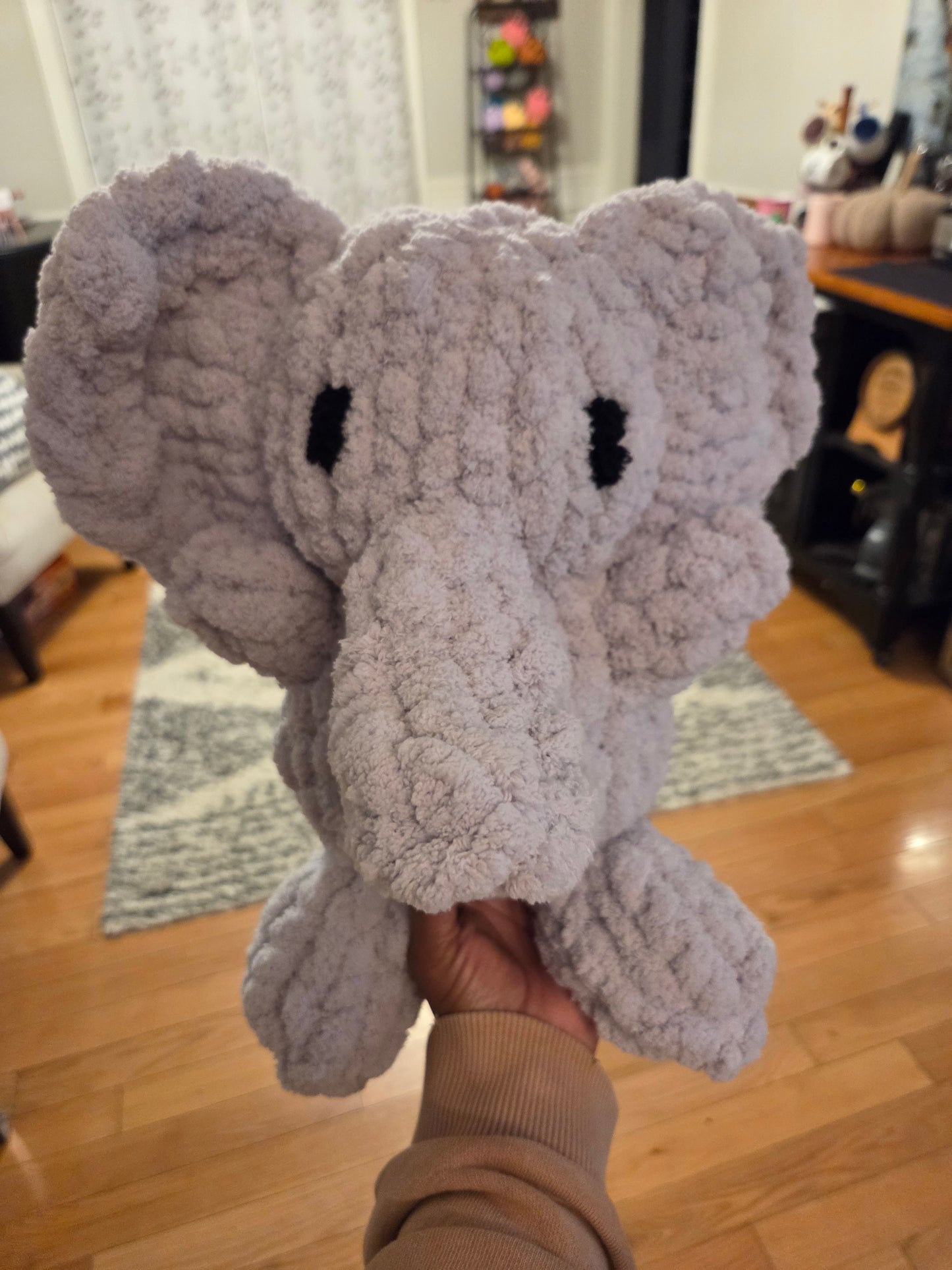 Hand-Knit Plush Elephant – Super Soft & Cuddly