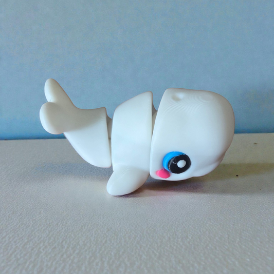 Articulated Beluga Whale Fidget & Desk Pet